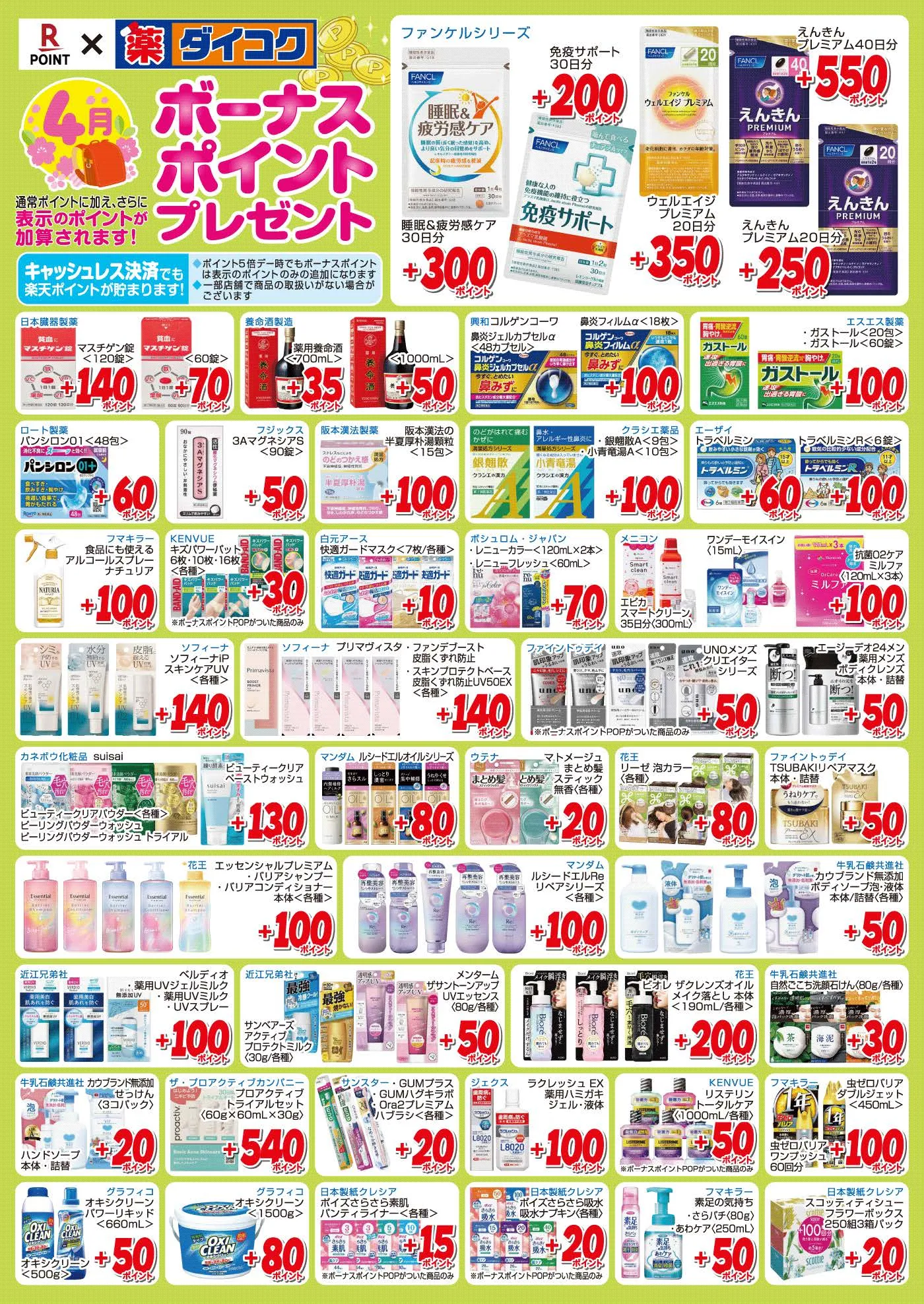 4月のボーナスポイント